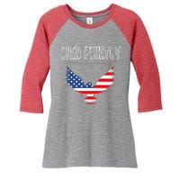 R.E.D. Support Our Troops Wear Red On Friday Women's Tri-Blend 3/4-Sleeve Raglan Shirt