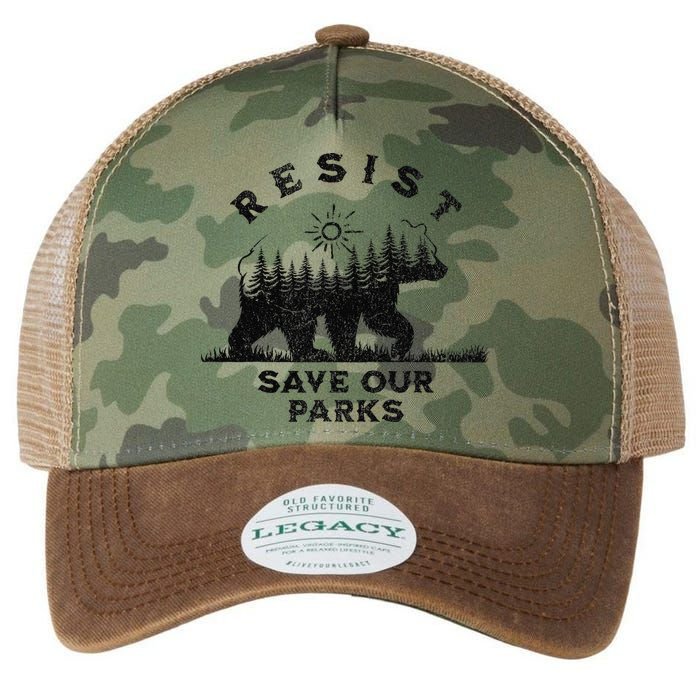 Resist Save Our Parks Us Alt National Parks Bear Silhouette Legacy Tie Dye Trucker Hat