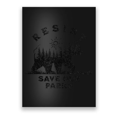 Resist Save Our Parks Us Alt National Parks Bear Silhouette Poster