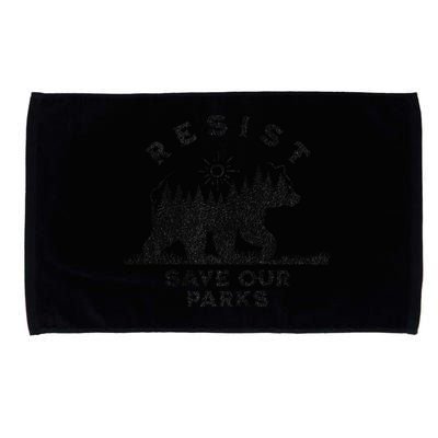 Resist Save Our Parks Us Alt National Parks Bear Silhouette Microfiber Hand Towel