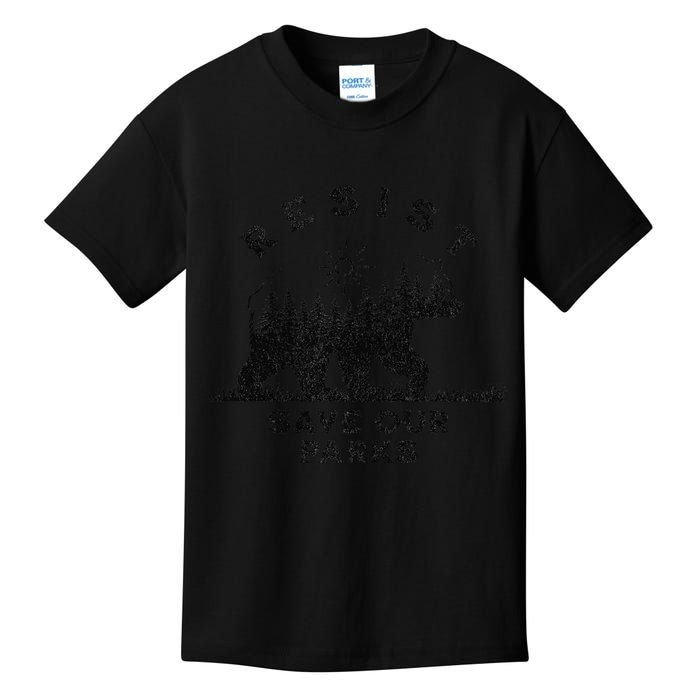 Resist Save Our Parks Us Alt National Parks Bear Silhouette Kids T-Shirt