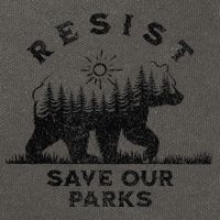 Resist Save Our Parks Us Alt National Parks Bear Silhouette Cotton Canvas Backpack