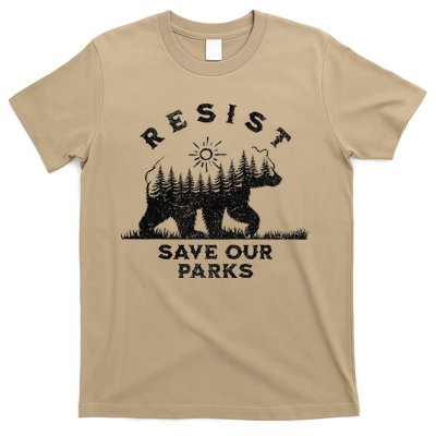 Resist Save Our Parks Us Alt National Parks Bear Silhouette T-Shirt