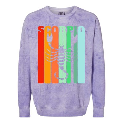 Retro Scorpio October November Astrology Symbol Gift Colorblast Crewneck Sweatshirt