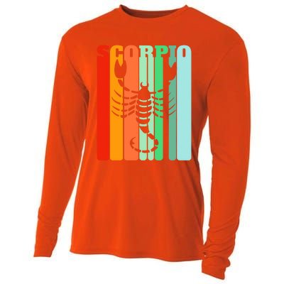 Retro Scorpio October November Astrology Symbol Gift Cooling Performance Long Sleeve Crew