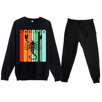 Retro Scorpio October November Astrology Symbol Gift Premium Crewneck Sweatsuit Set