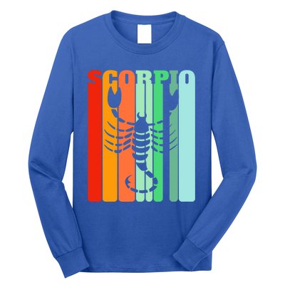 Retro Scorpio October November Astrology Symbol Gift Long Sleeve Shirt