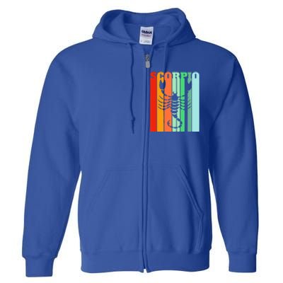 Retro Scorpio October November Astrology Symbol Gift Full Zip Hoodie