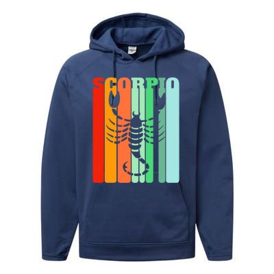 Retro Scorpio October November Astrology Symbol Gift Performance Fleece Hoodie