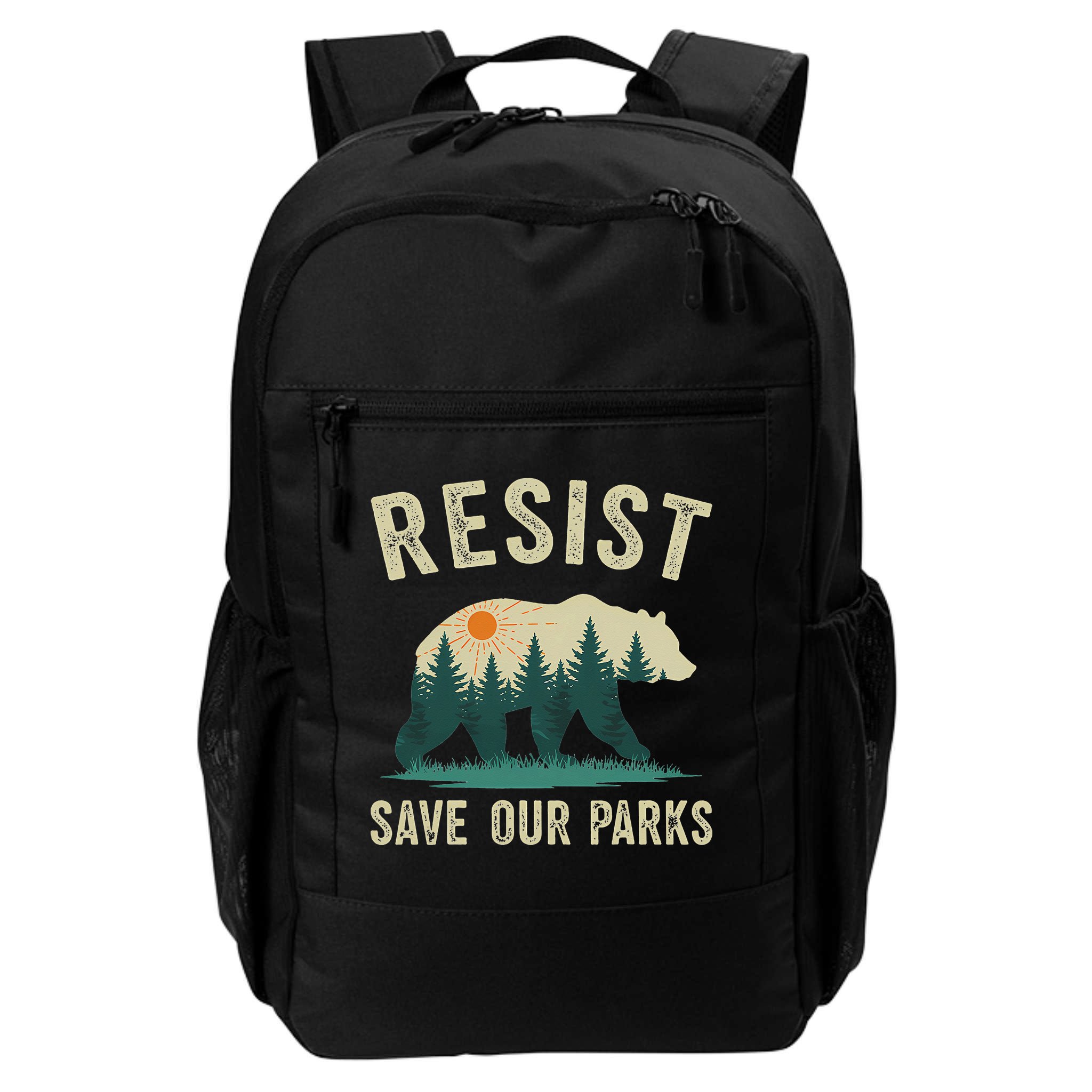 Resist Save Our Parks Alt US National Parks Bear Nature Gift Backpack