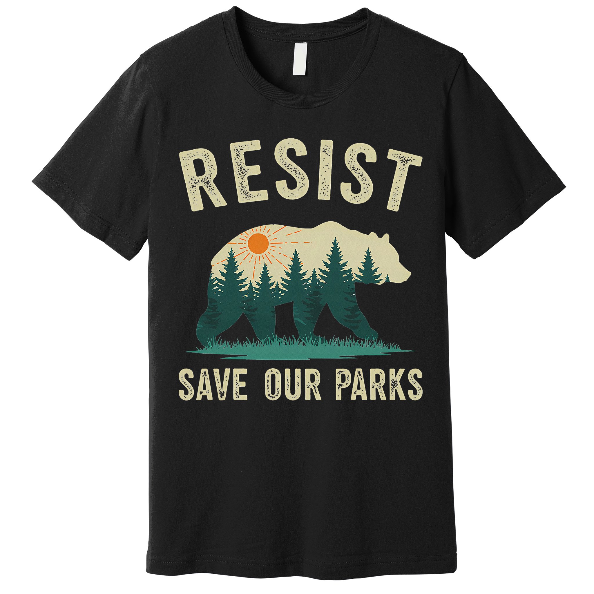 Resist Save Our Parks Alt US National Parks Bear Nature Gift Premium T-Shirt