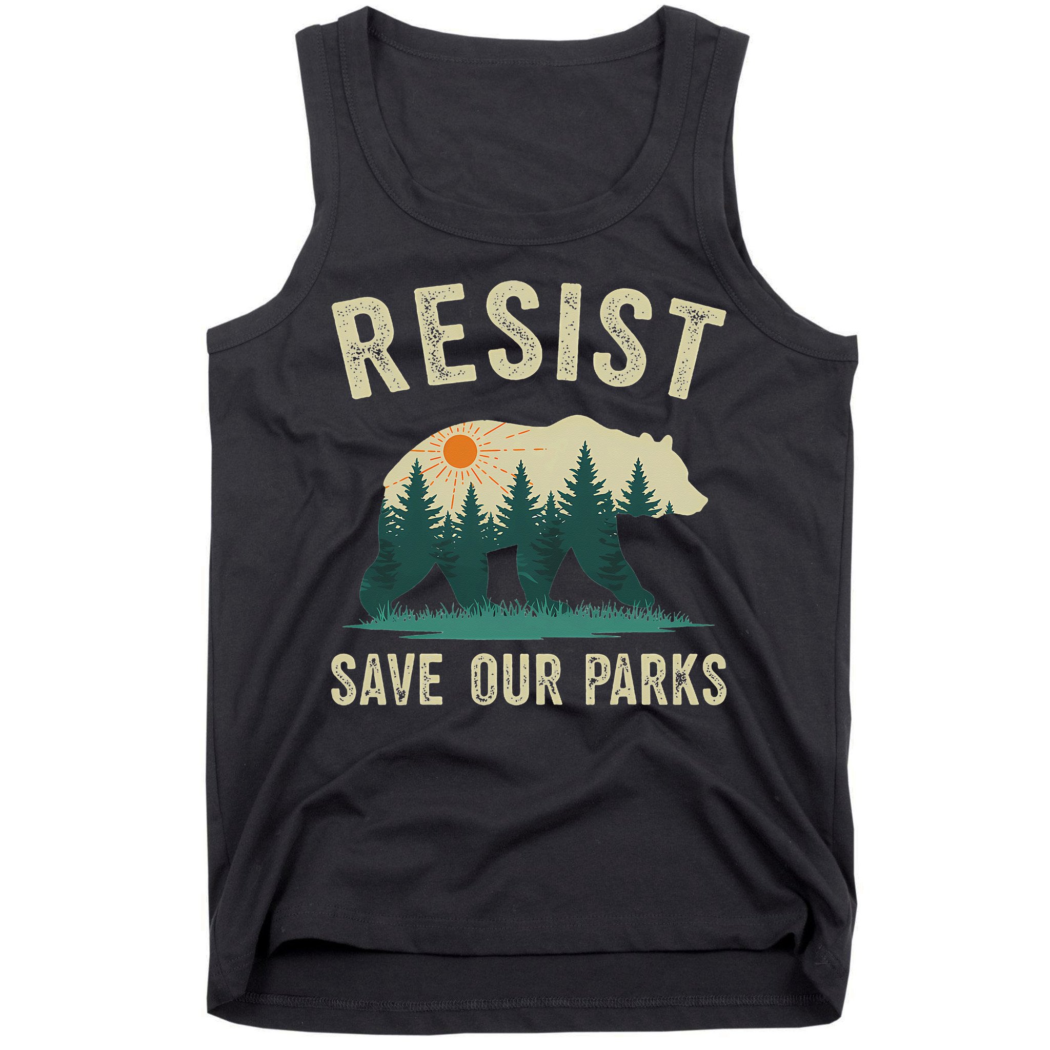 Resist Save Our Parks Alt US National Parks Bear Nature Gift Tank Top