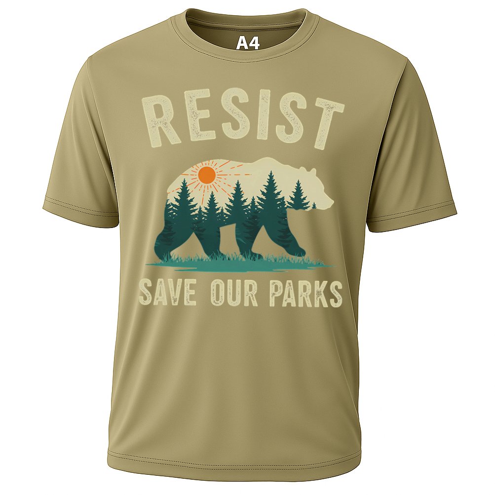 Resist Save Our Parks Alt US National Parks Bear Nature Gift Cooling Performance Crew T-Shirt