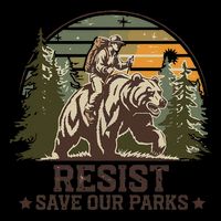 Resist Save Our Parks Alt US National Parks Bear Flat Bill Trucker Hat