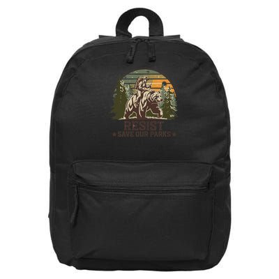 Resist Save Our Parks Alt US National Parks Bear 16 in Basic Backpack