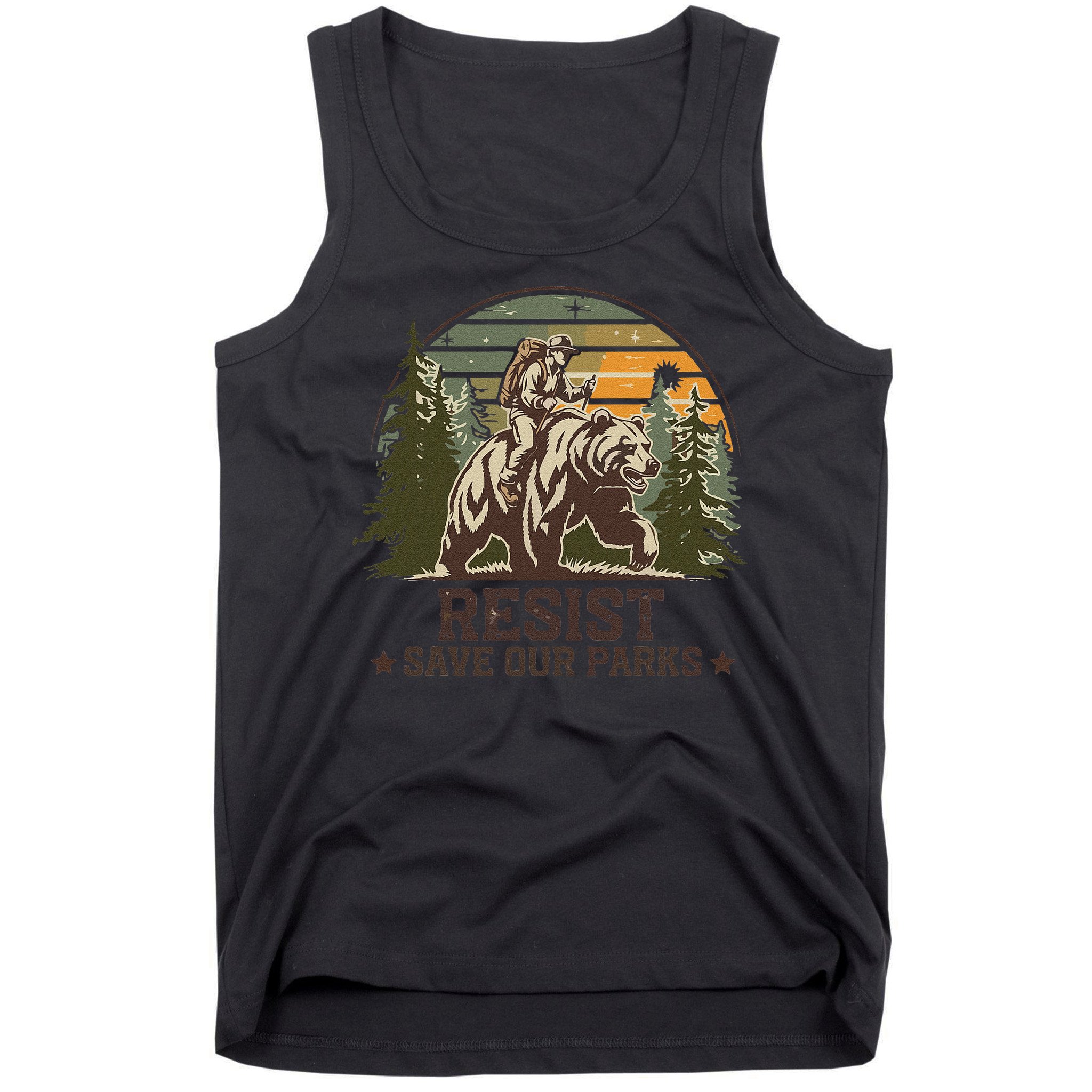 Resist Save Our Parks Alt US National Parks Bear Tank Top