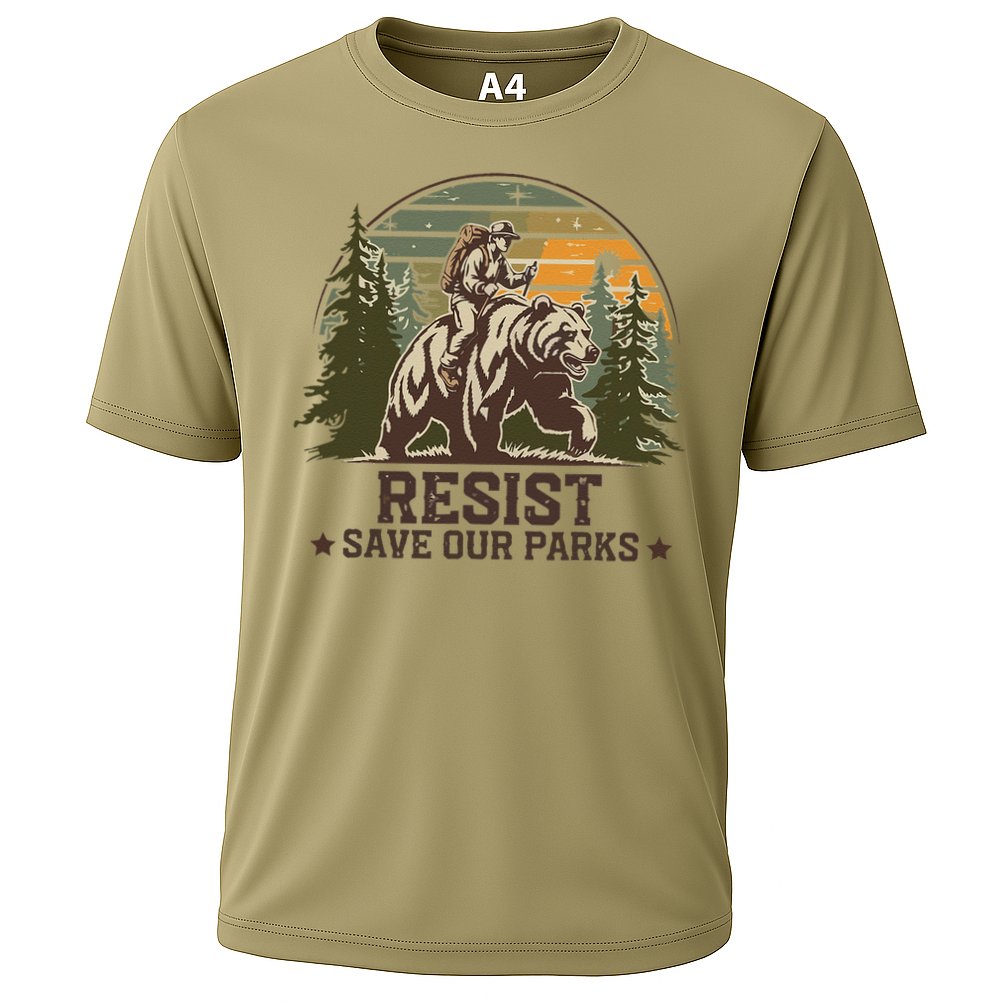 Resist Save Our Parks Alt US National Parks Bear Cooling Performance Crew T-Shirt