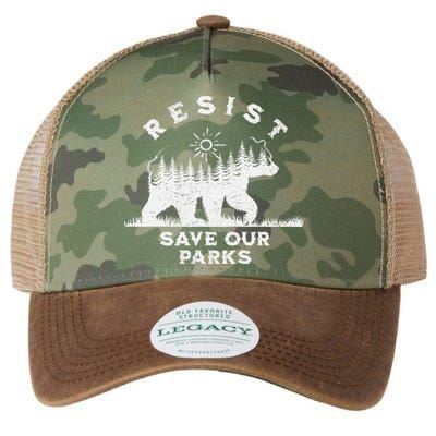 Resist Save Our Parks Us National Parks Bear Alt Souvenir Legacy Tie Dye Trucker Hat