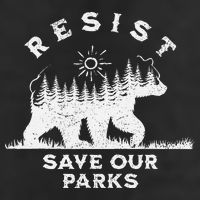 Resist Save Our Parks Us National Parks Bear Alt Souvenir 7 Panel Mesh Trucker Snapback Hat