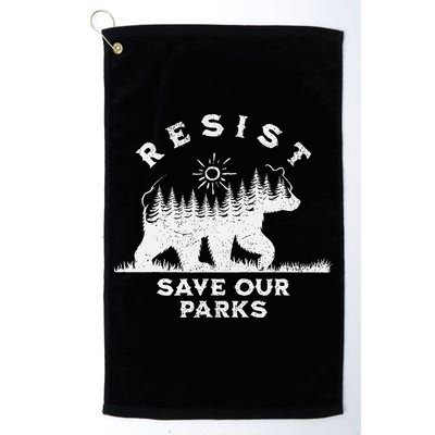 Resist Save Our Parks Us National Parks Bear Alt Souvenir Golf Towel