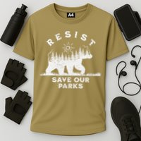 Resist Save Our Parks Us National Parks Bear Alt Souvenir Cooling Performance Crew T-Shirt