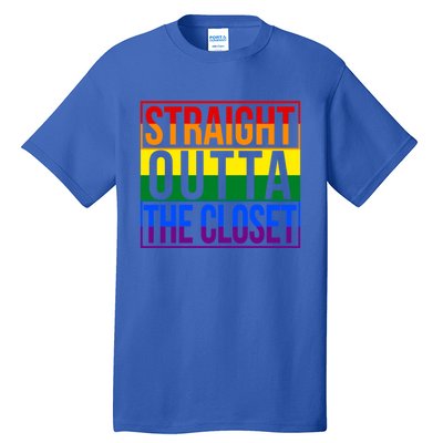 Rainbow Straight Outta The Closet Gift Lgbt Gifgift Tall T-Shirt