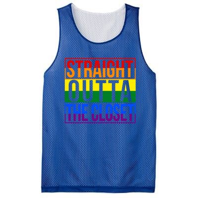 Rainbow Straight Outta The Closet Gift Lgbt Gifgift Mesh Reversible Basketball Jersey Tank