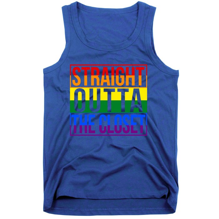 Rainbow Straight Outta The Closet Gift Lgbt Gifgift Tank Top