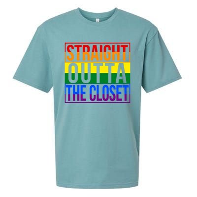 Rainbow Straight Outta The Closet Gift Lgbt Gifgift Sueded Cloud Jersey T-Shirt