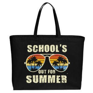 Retro Schools Out For Summer Last Day Of School Teacher Boy Cotton Canvas Jumbo Tote