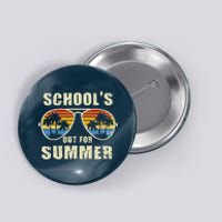 Retro Schools Out For Summer Last Day Of School Teacher Boy Button