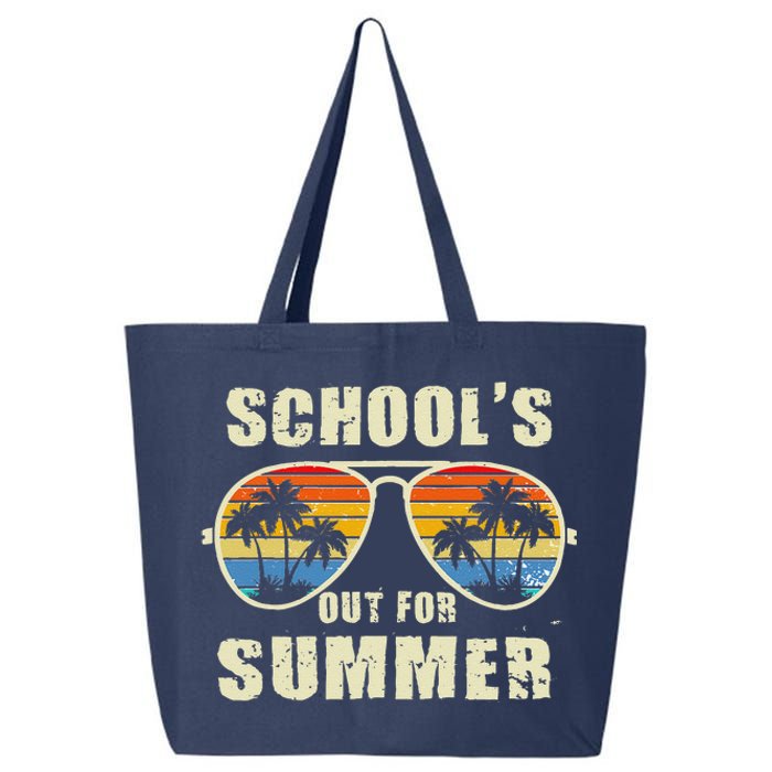 Retro Schools Out For Summer Last Day Of School Teacher Boy 25L Jumbo Tote