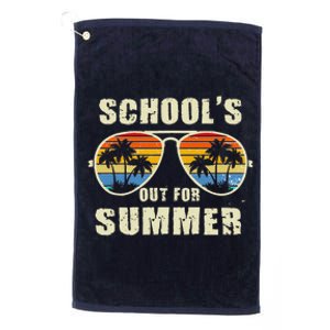 Retro Schools Out For Summer Last Day Of School Teacher Boy Platinum Collection Golf Towel