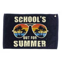 Retro Schools Out For Summer Last Day Of School Teacher Boy Grommeted Golf Towel