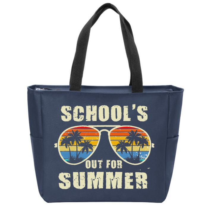 Retro Schools Out For Summer Last Day Of School Teacher Boy Zip Tote Bag