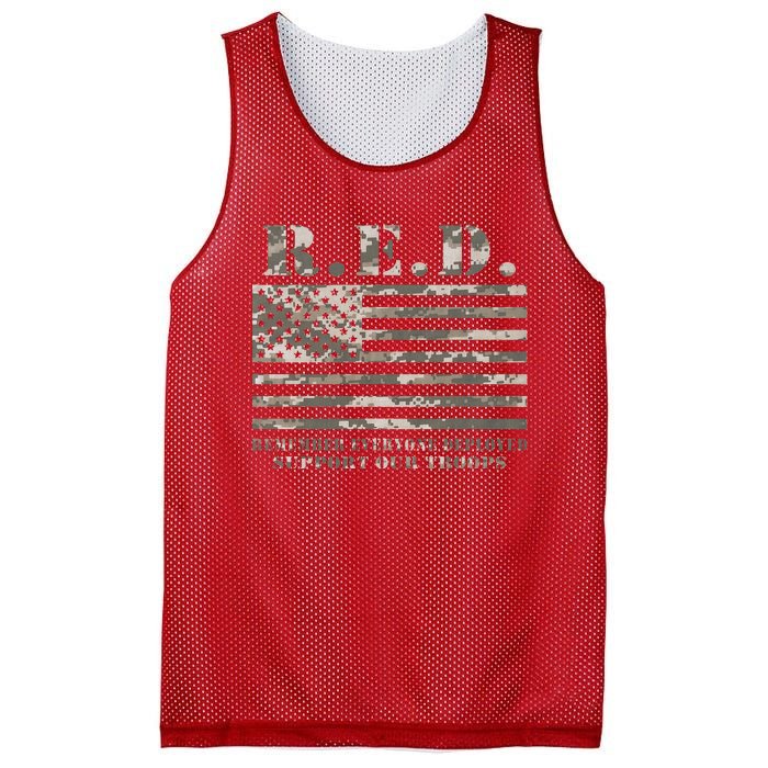 RED Support Our Troops Wear Red On Friday Military Mesh Reversible Basketball Jersey Tank