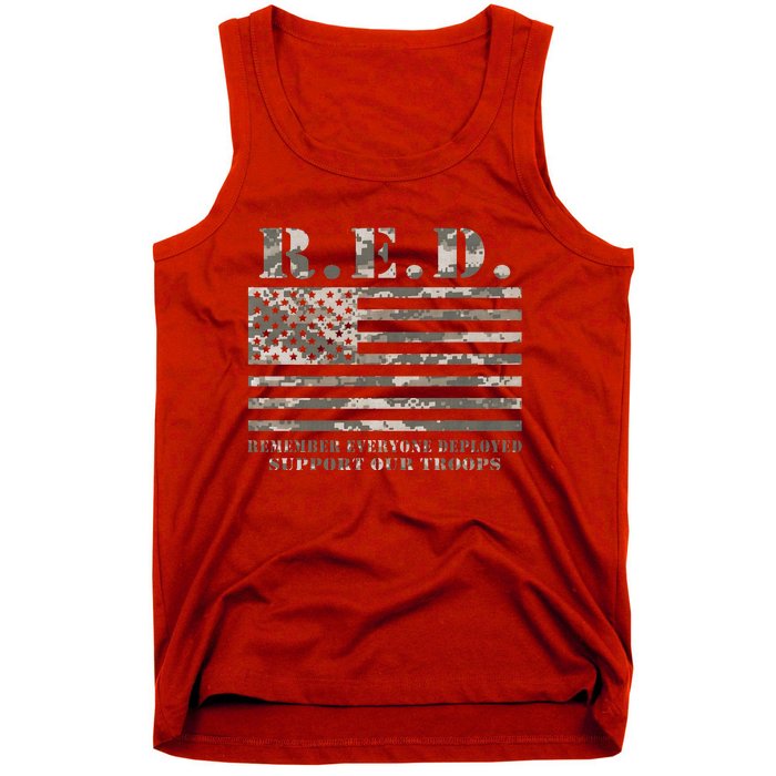 RED Support Our Troops Wear Red On Friday Military Tank Top