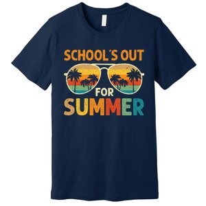 Retro Schools Out For Summer Last Day Of School Teacher Boy Premium T-Shirt