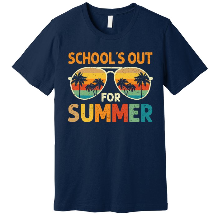 Retro Schools Out For Summer Last Day Of School Teacher Boy Premium T-Shirt