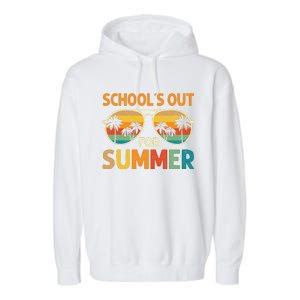 Retro Schools Out For Summer Last Day Of School Teacher Boy Garment-Dyed Fleece Hoodie