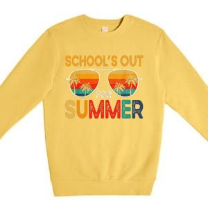 Retro Schools Out For Summer Last Day Of School Teacher Boy Premium Crewneck Sweatshirt