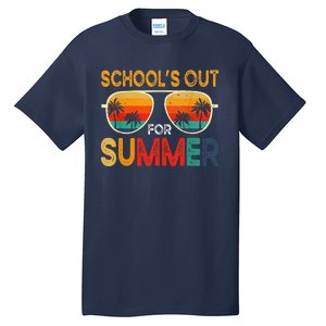 Retro Schools Out For Summer Last Day Of School Teacher Boy Tall T-Shirt