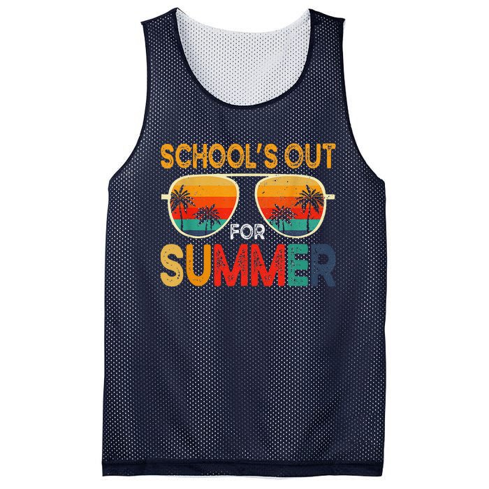 Retro Schools Out For Summer Last Day Of School Teacher Boy Mesh Reversible Basketball Jersey Tank