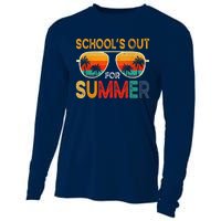 Retro Schools Out For Summer Last Day Of School Teacher Boy Cooling Performance Long Sleeve Crew