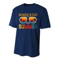 Retro Schools Out For Summer Last Day Of School Teacher Boy Performance Sprint T-Shirt