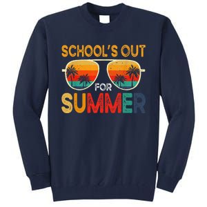 Retro Schools Out For Summer Last Day Of School Teacher Boy Tall Sweatshirt