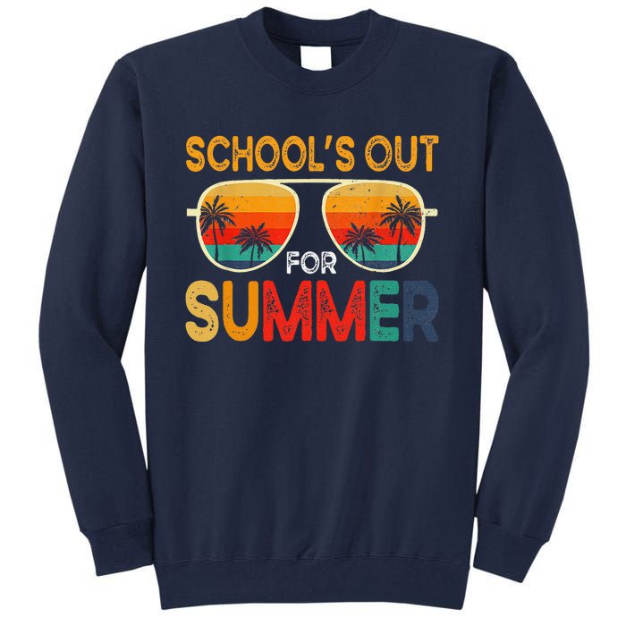 Retro Schools Out For Summer Last Day Of School Teacher Boy Tall Sweatshirt