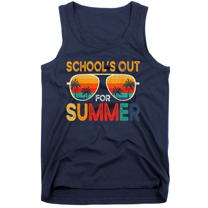 Retro Schools Out For Summer Last Day Of School Teacher Boy Tank Top