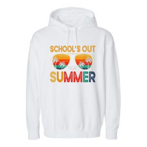 Retro Schools Out For Summer Last Day Of School Teacher Boy Garment-Dyed Fleece Hoodie