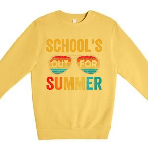 Retro Schools Out For Summer Last Day Of School Teacher Boy Premium Crewneck Sweatshirt